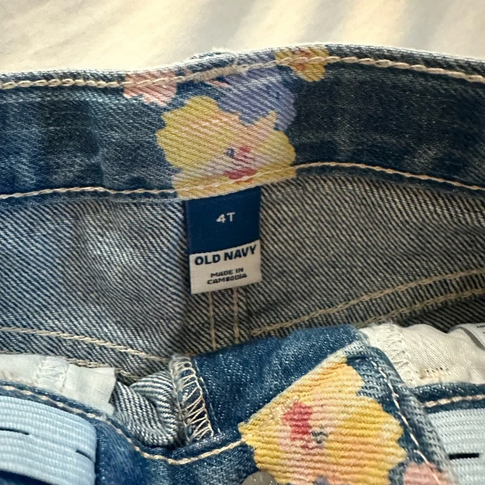 Old Navy Floral Print Denim Shorts